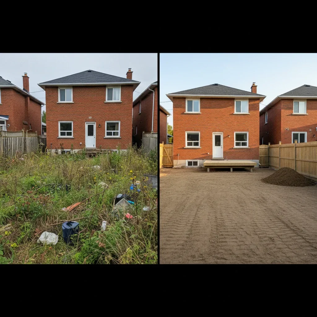 Excavating contractor transformation - before and after by Urban Landscaping Laval in Laval